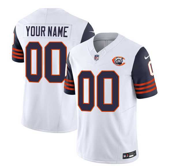 Men%27s Chicago Bears Active Player Custom 2023 F.U.S.E. White Navy Throwback Limited Football Stitched Jerseys